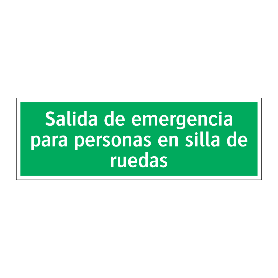 Salida de emergencia para personas en silla de ruedas