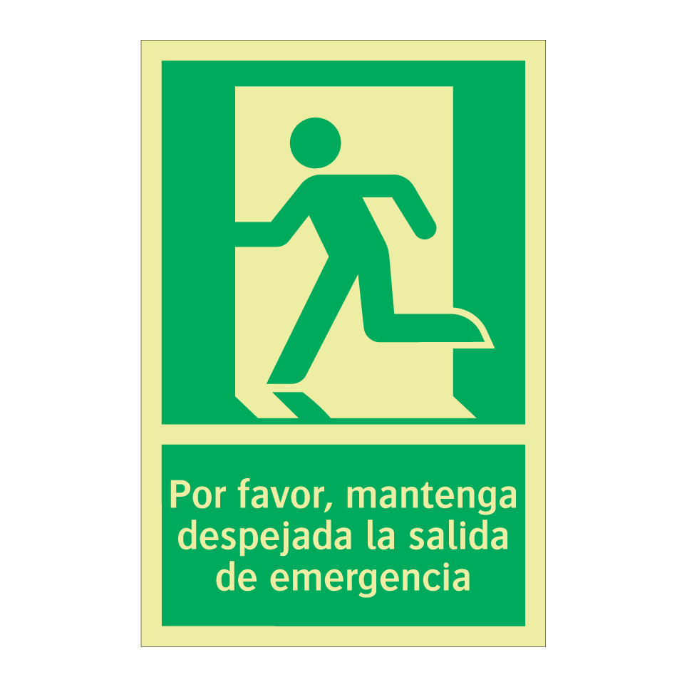 Por favor, mantenga despejada la salida de emergencia