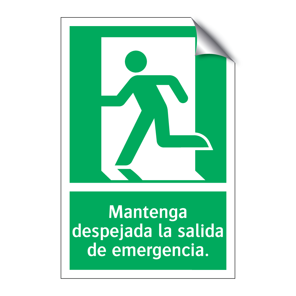 Mantenga despejada la salida de emergencia.