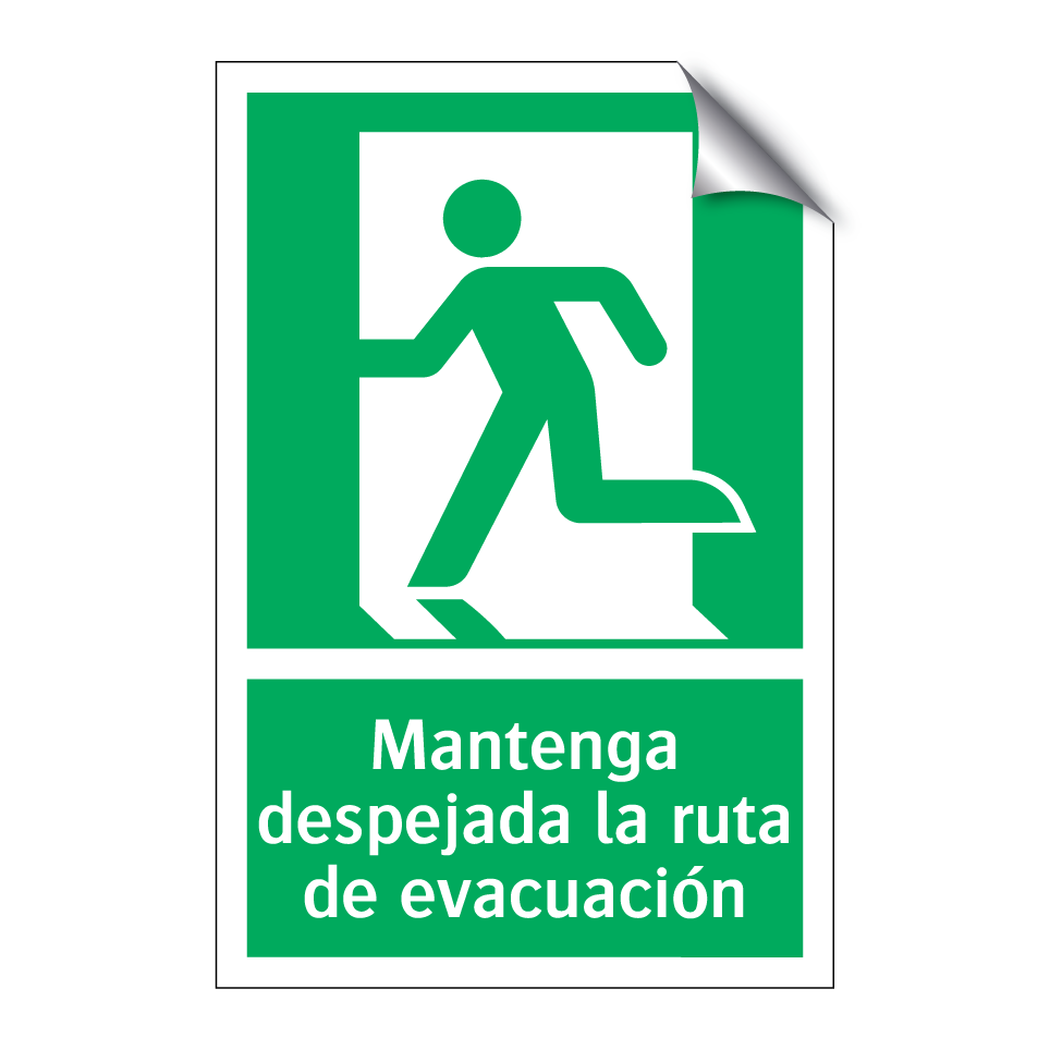 Mantenga despejada la ruta de evacuación