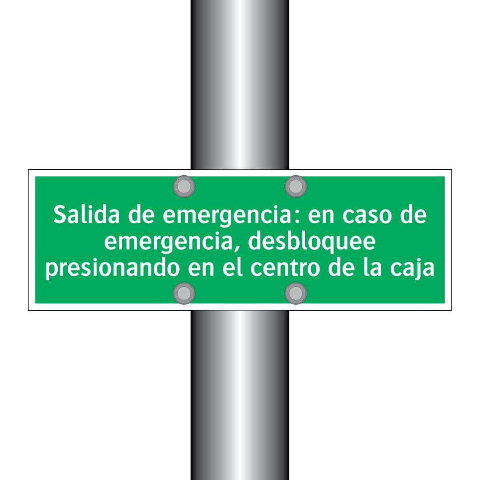 Salida de emergencia: en caso de emergencia, desbloquee presionando en el centro de la caja