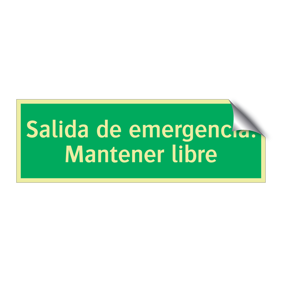 Salida de emergencia. Mantener libre