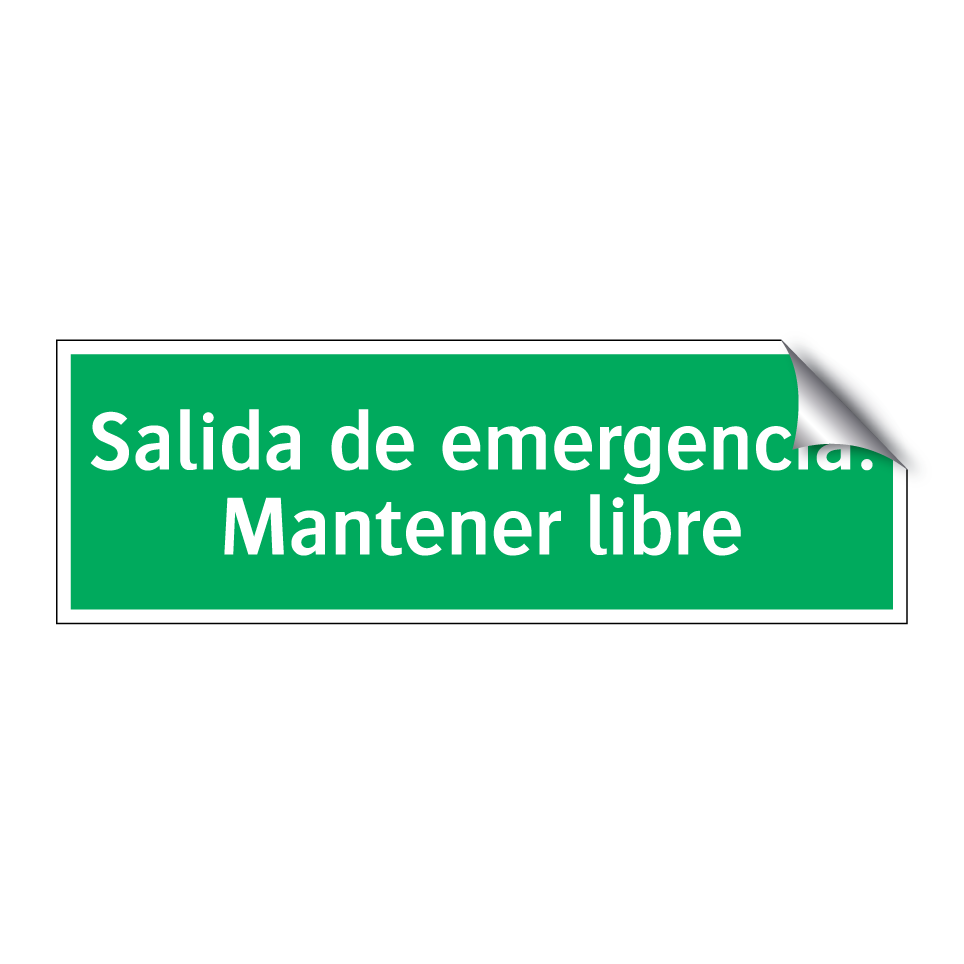 Salida de emergencia. Mantener libre
