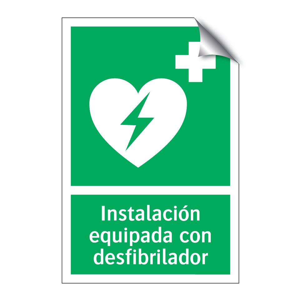 Instalación equipada con desfibrilador