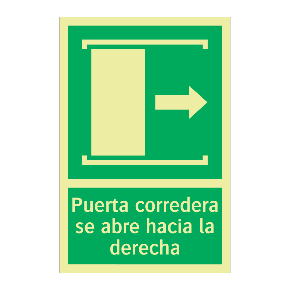 Puerta corredera se abre hacia la derecha