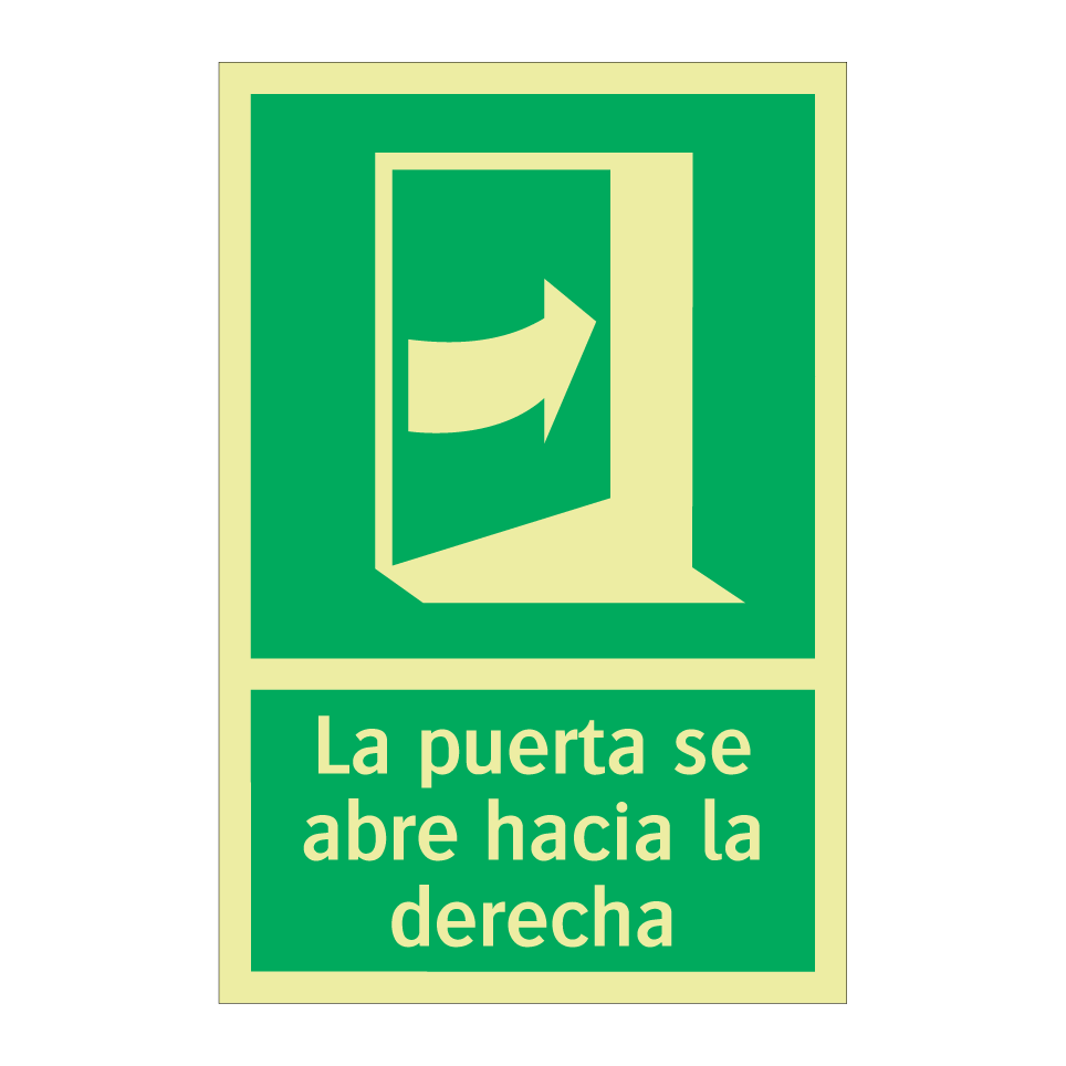 La puerta se abre hacia la derecha
