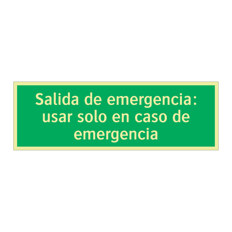 Salida de emergencia: usar solo en caso de emergencia