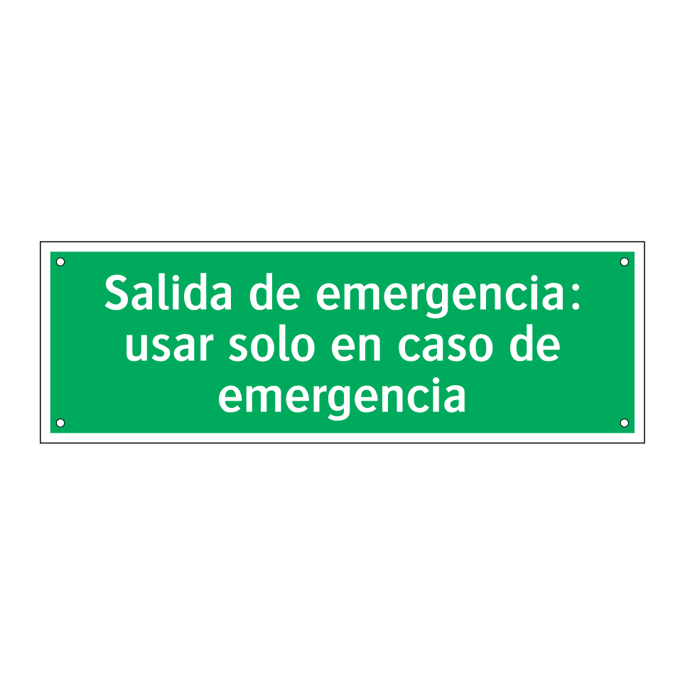 Salida de emergencia: usar solo en caso de emergencia