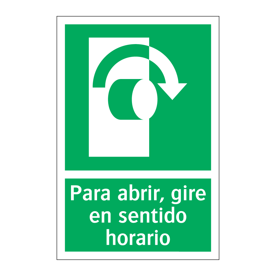 Para abrir, gire en sentido horario