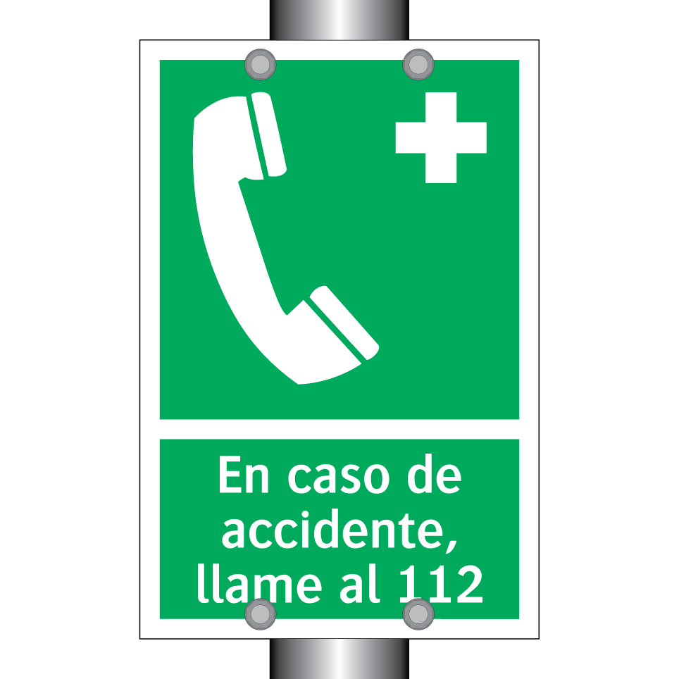 En caso de accidente, llame al 112