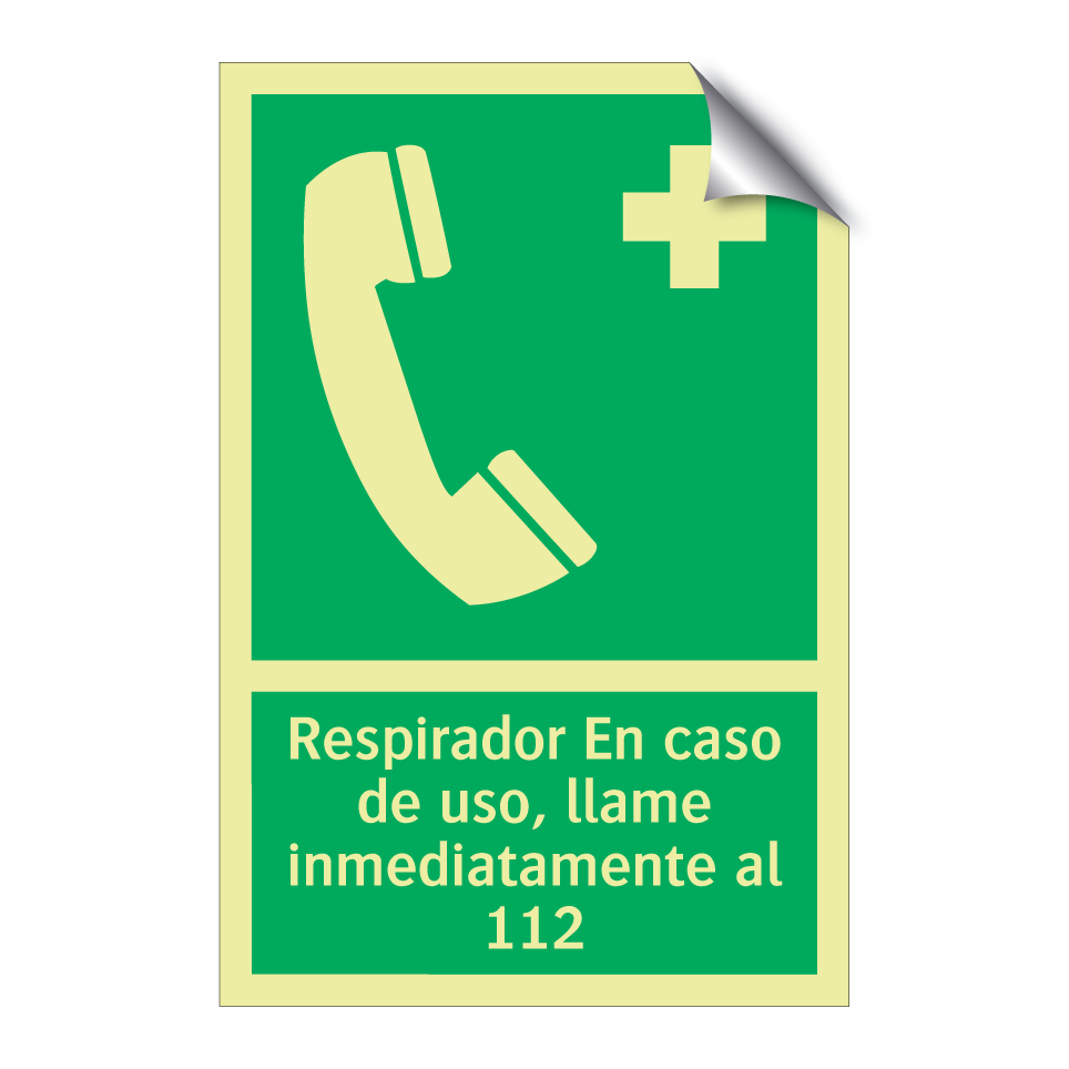 Respirador En caso de uso, llame inmediatamente al 112