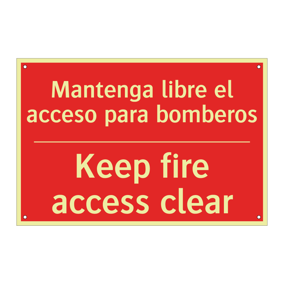 Mantenga libre el acceso para /.../ - Keep fire access clear