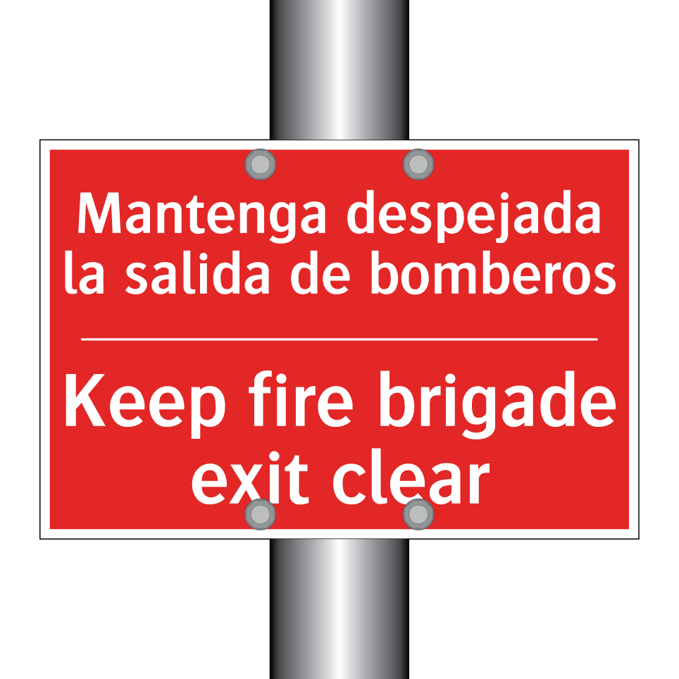 Mantenga despejada la salida /.../ - Keep fire brigade exit clear
