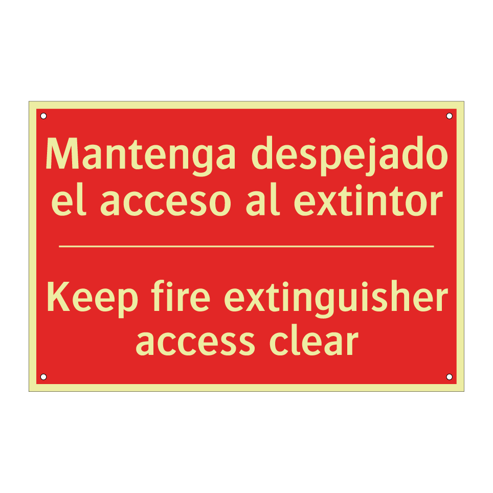 Mantenga despejado el acceso /.../ - Keep fire extinguisher access /.../