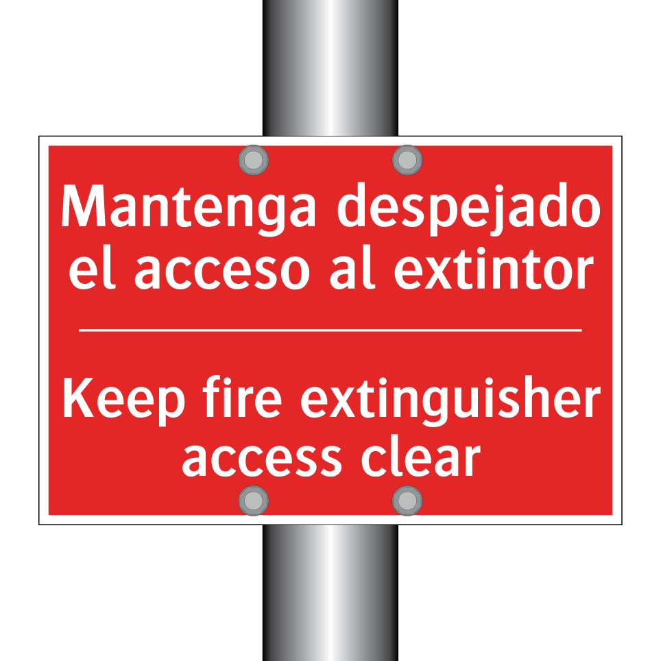 Mantenga despejado el acceso /.../ - Keep fire extinguisher access /.../