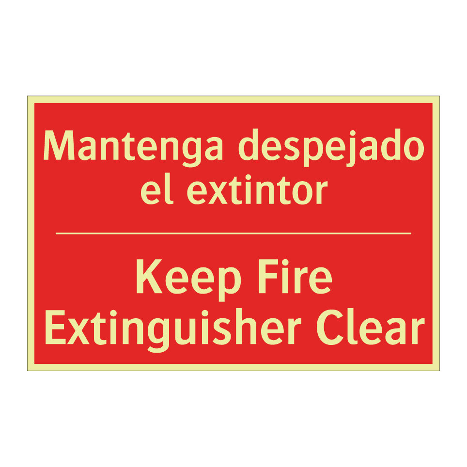 Mantenga despejado el extintor - Keep Fire Extinguisher Clear