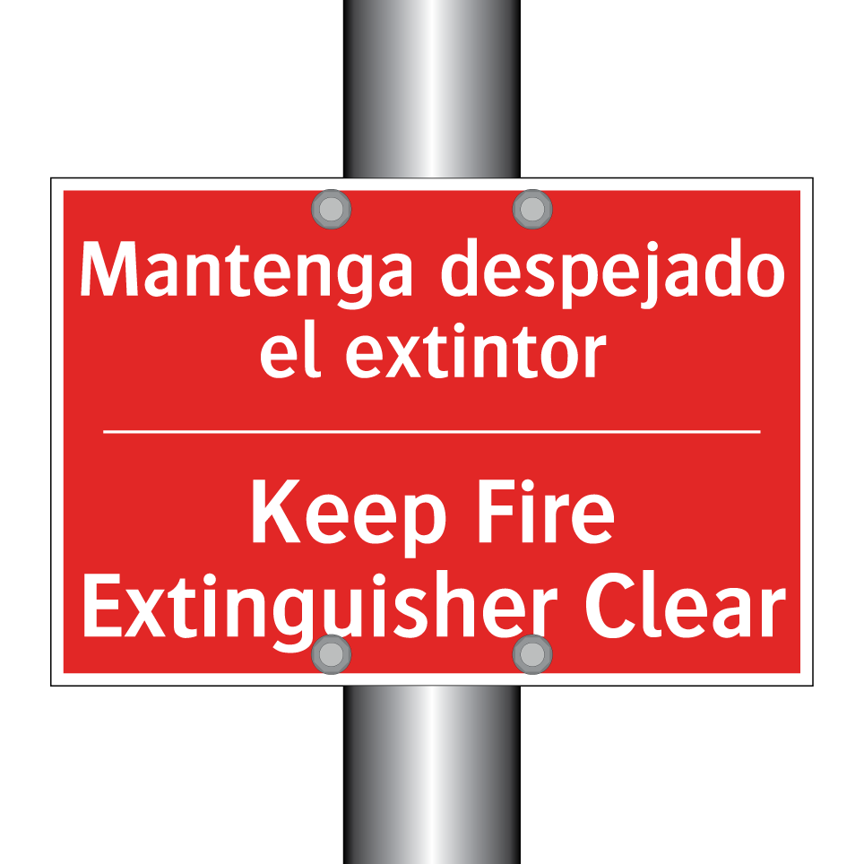 Mantenga despejado el extintor - Keep Fire Extinguisher Clear