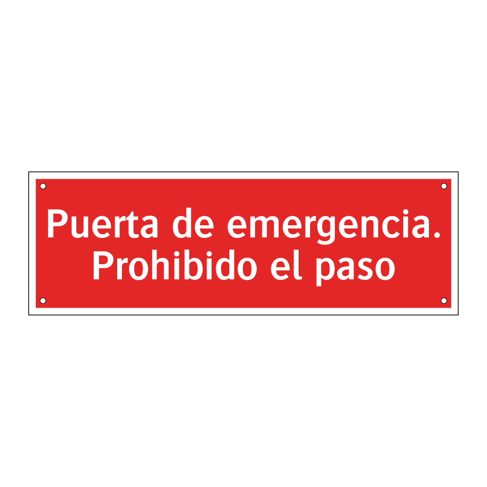 Puerta de emergencia. Prohibido el paso