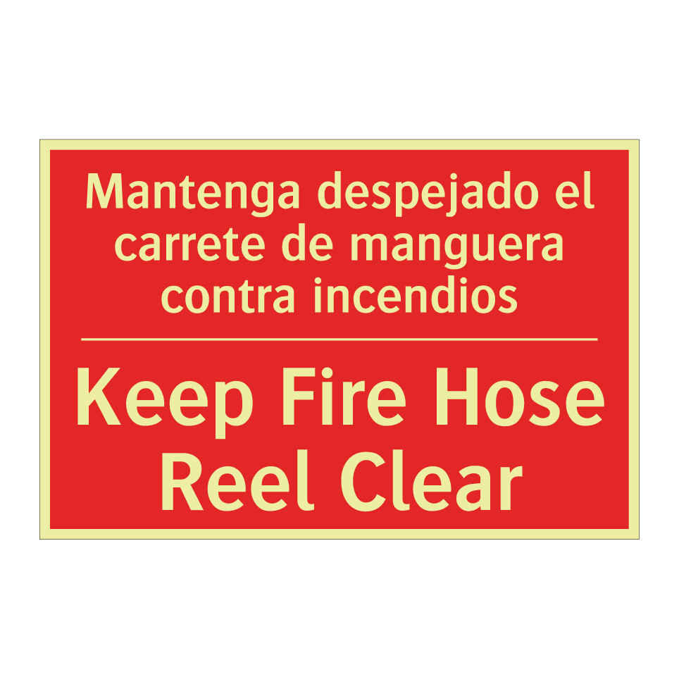 Mantenga despejado el carrete /.../ - Keep Fire Hose Reel Clear