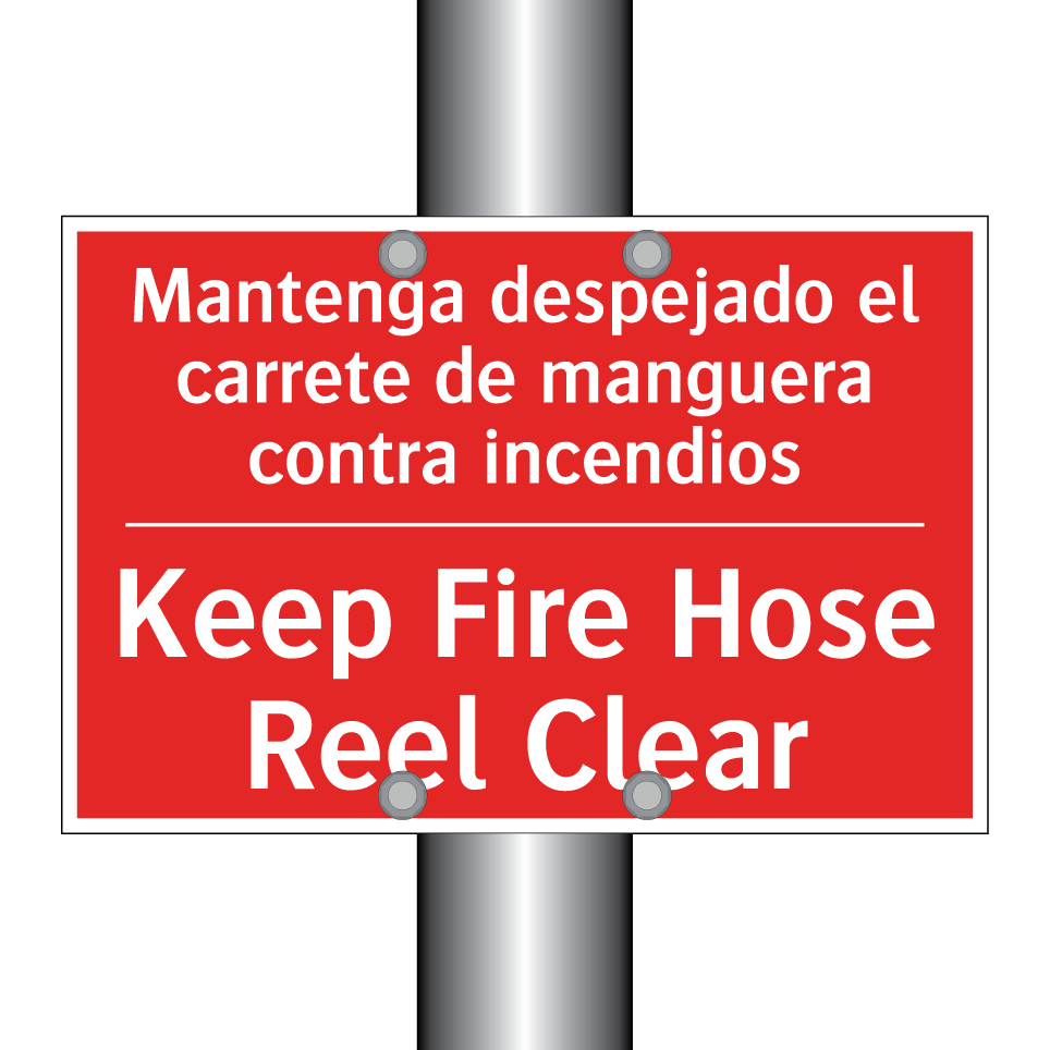 Mantenga despejado el carrete /.../ - Keep Fire Hose Reel Clear