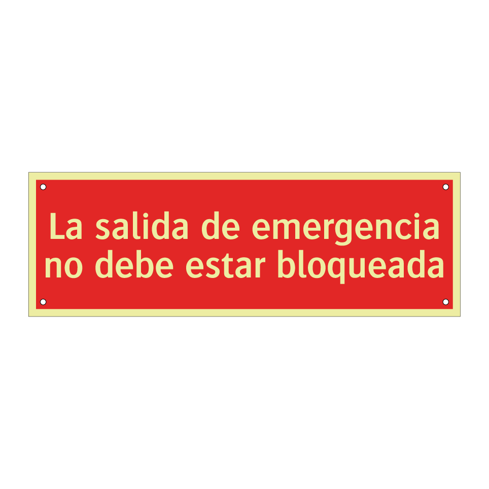 La salida de emergencia no debe estar bloqueada