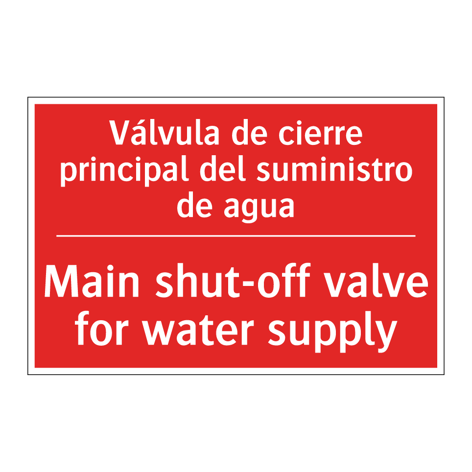 Válvula de cierre principal /.../ - Main shut-off valve for water /.../