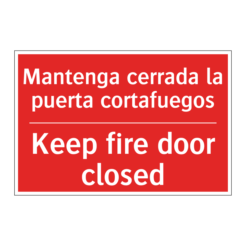 Mantenga cerrada la puerta /.../ - Keep fire door closed