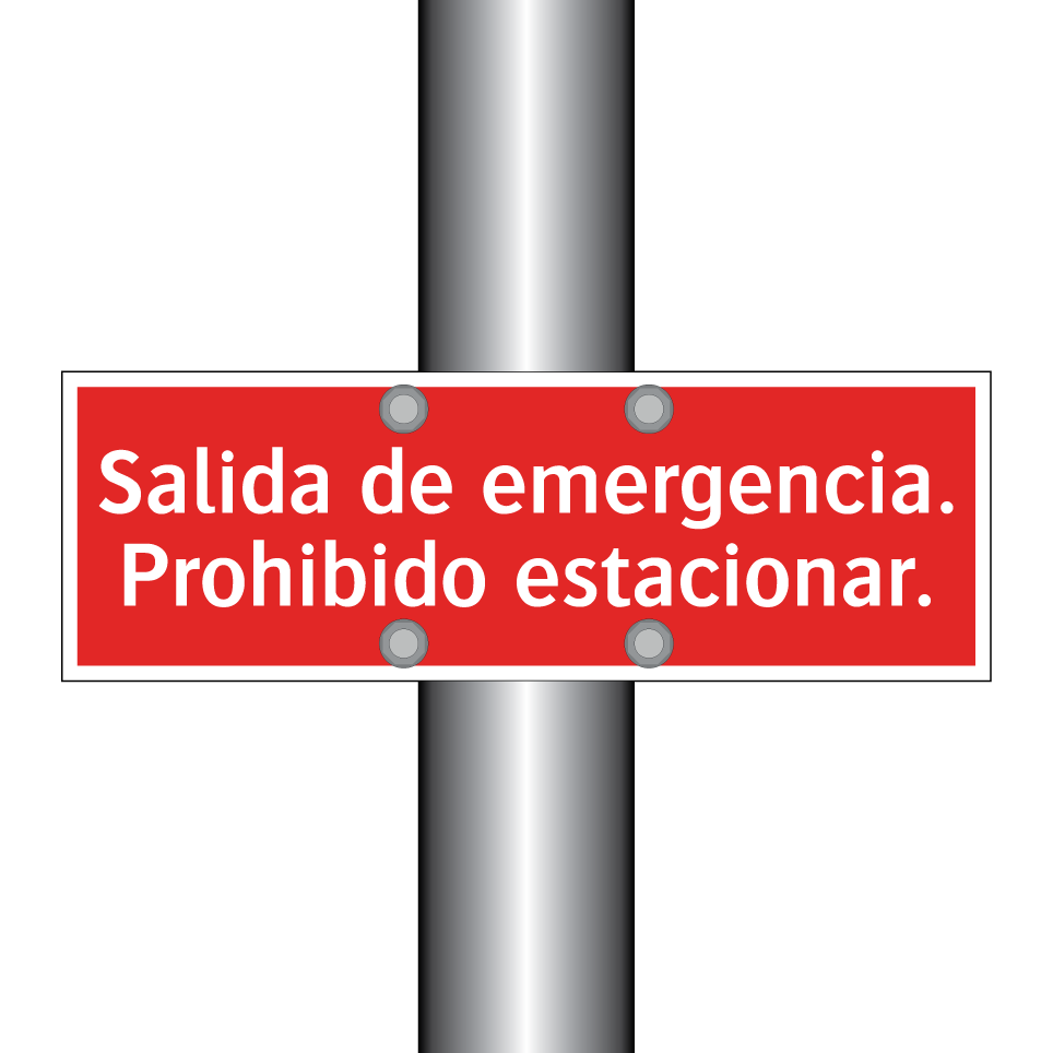 Salida de emergencia. Prohibido estacionar.
