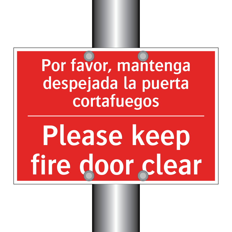 Por favor, mantenga despejada /.../ - Please keep fire door clear