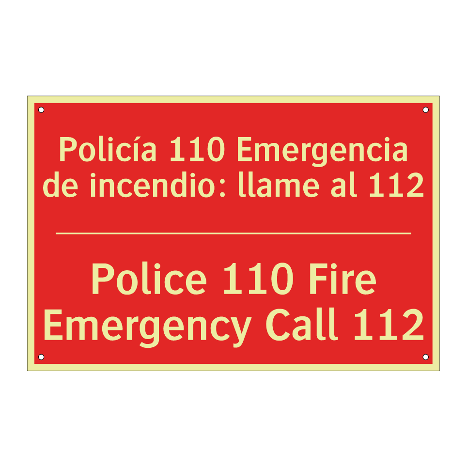 Policía 110 Emergencia de /.../ - Police 110 Fire Emergency /.../