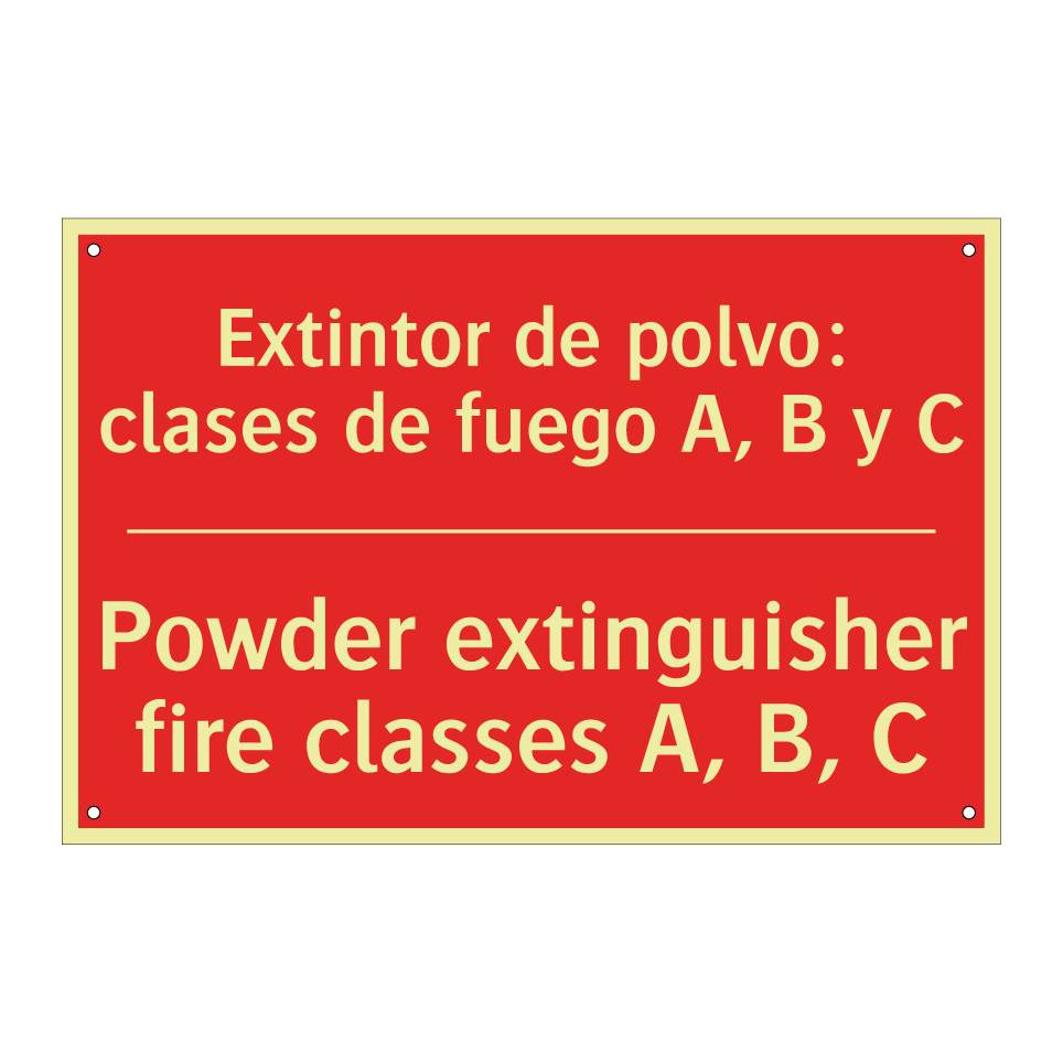 Extintor de polvo: clases de /.../ - Powder extinguisher fire /.../