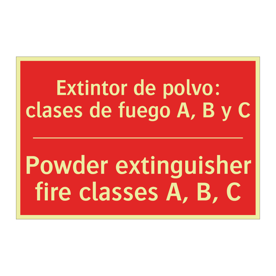Extintor de polvo: clases de /.../ - Powder extinguisher fire /.../