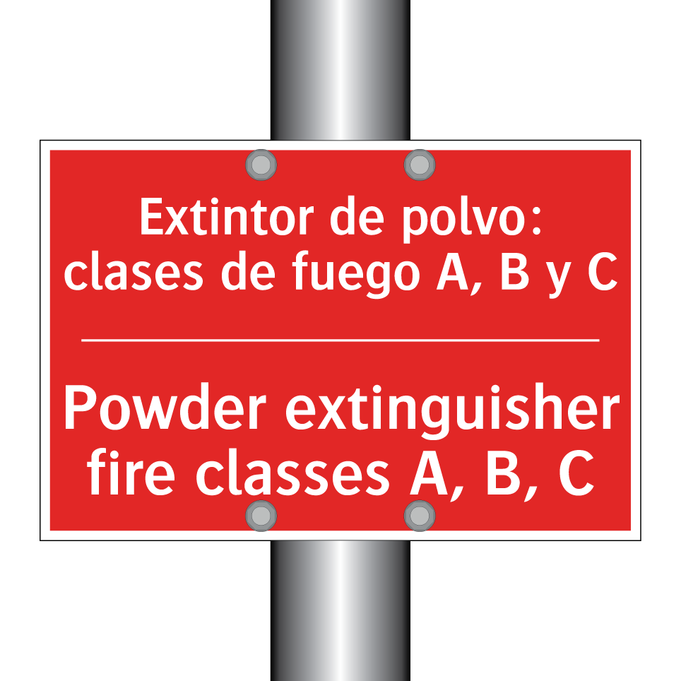 Extintor de polvo: clases de /.../ - Powder extinguisher fire /.../