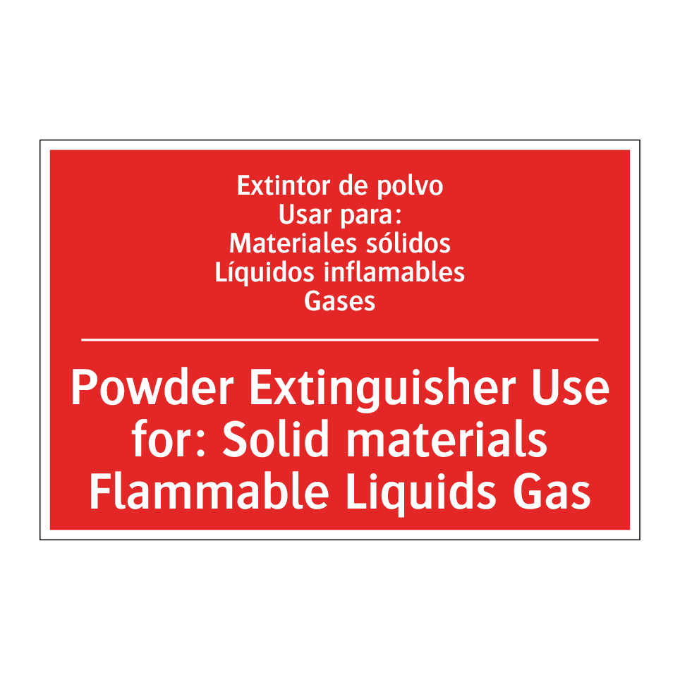 Extintor de polvo /.../ - Powder Extinguisher Use for: /.../