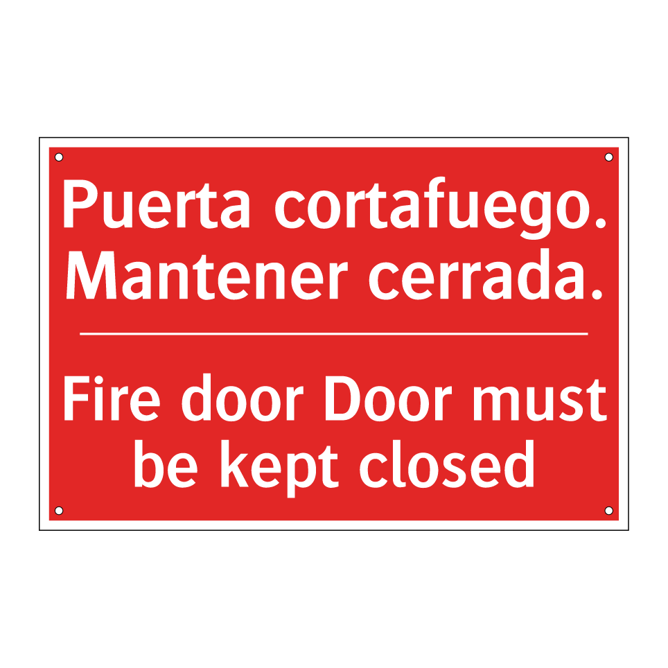Puerta cortafuego. Mantener /.../ - Fire door Door must be kept /.../