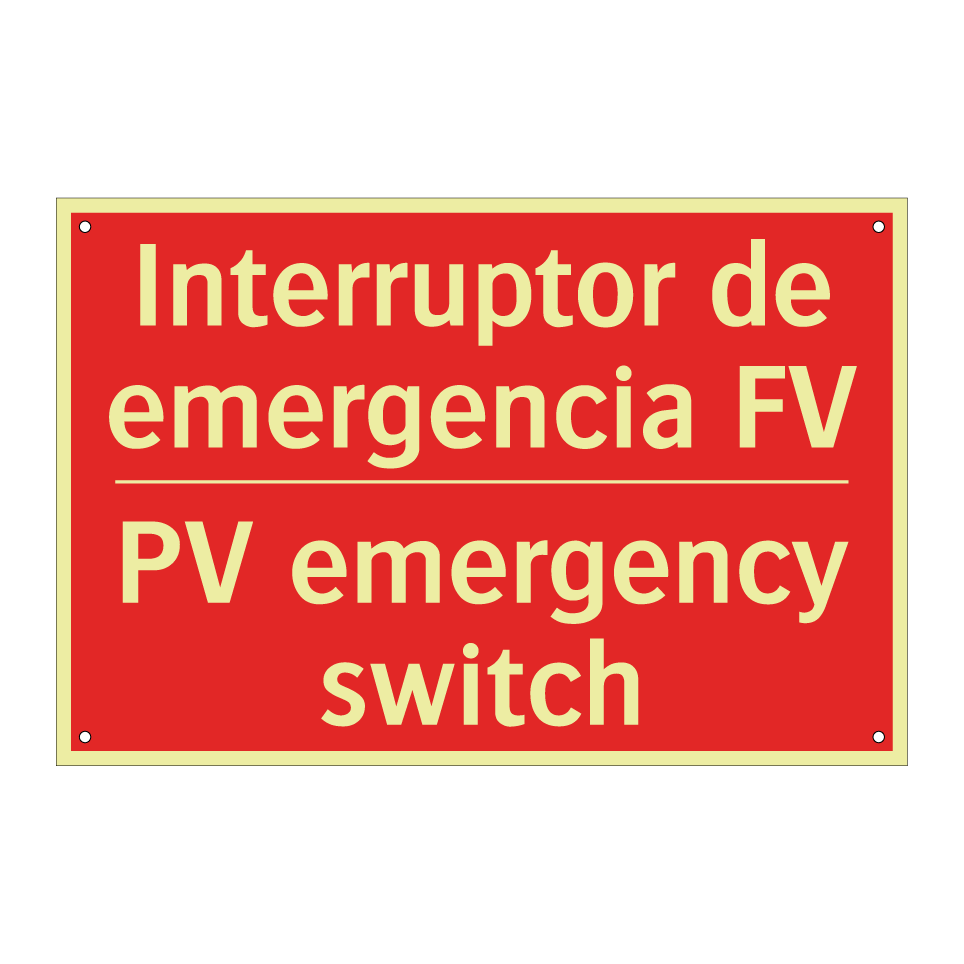 Interruptor de emergencia FV - PV emergency switch