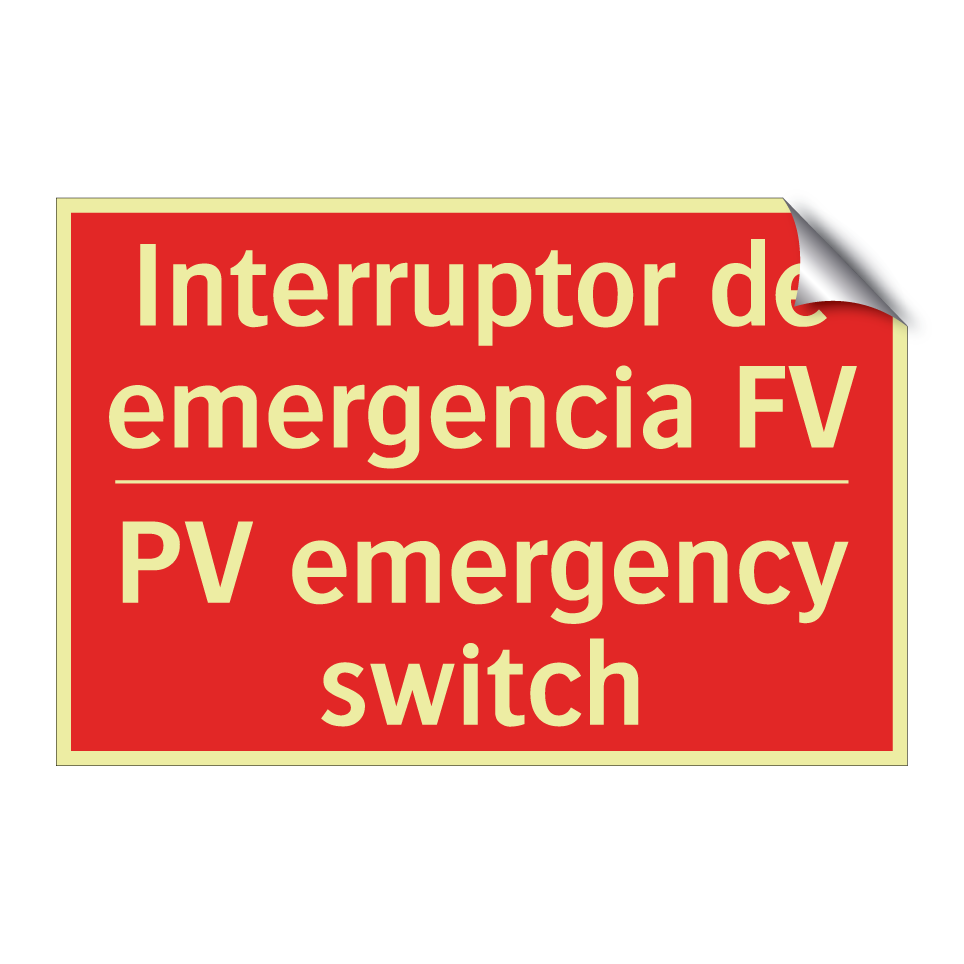 Interruptor de emergencia FV - PV emergency switch