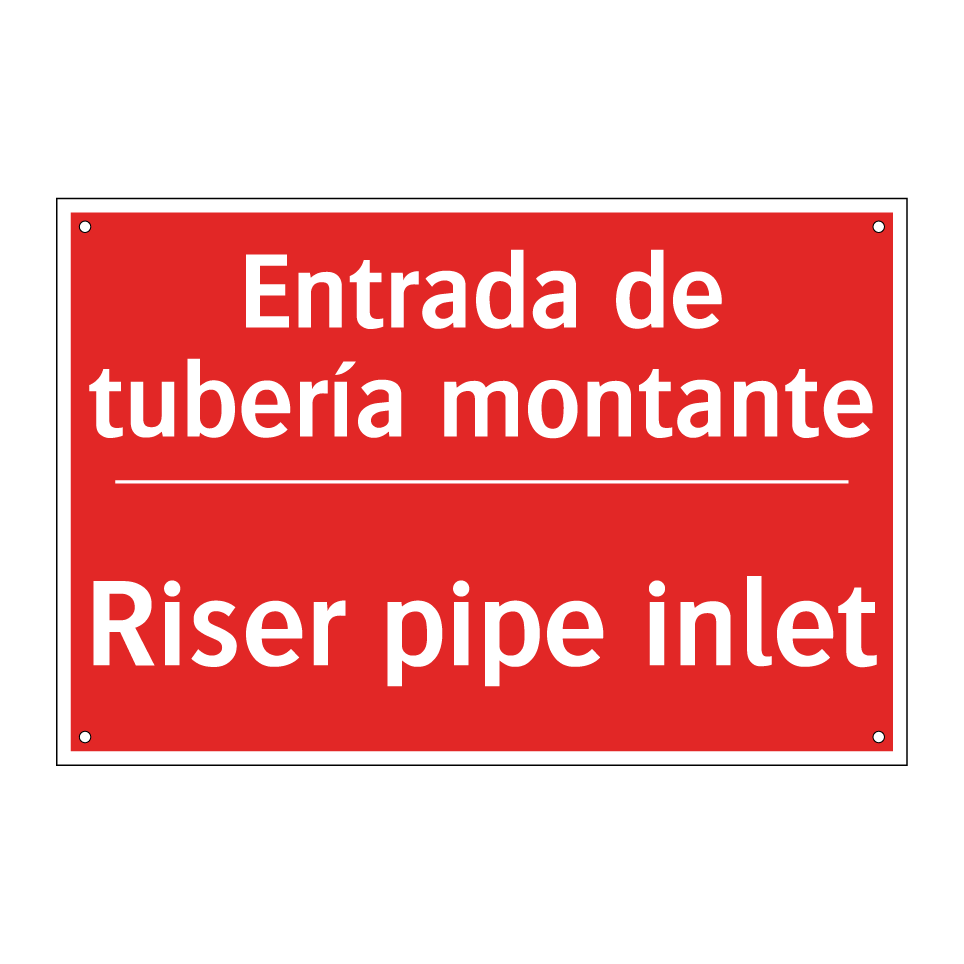 Entrada de tubería montante - Riser pipe inlet