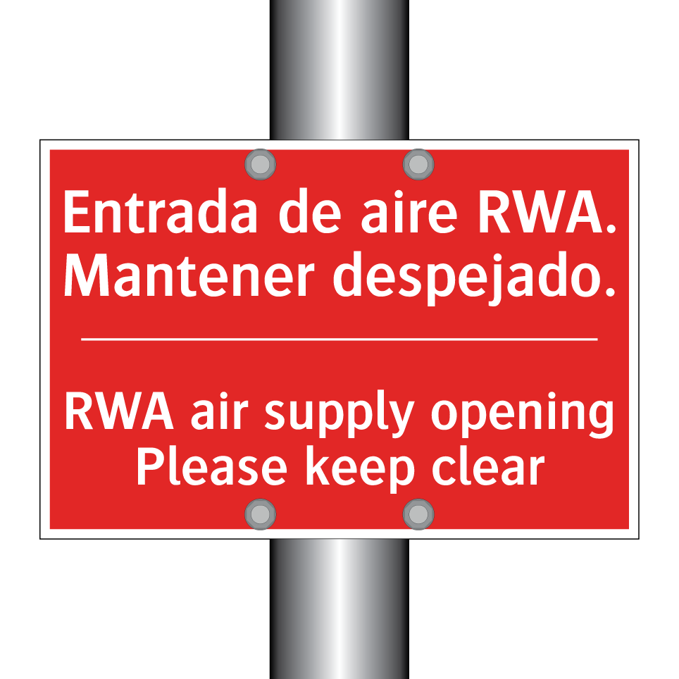 Entrada de aire RWA. Mantener /.../ - RWA air supply opening Please /.../