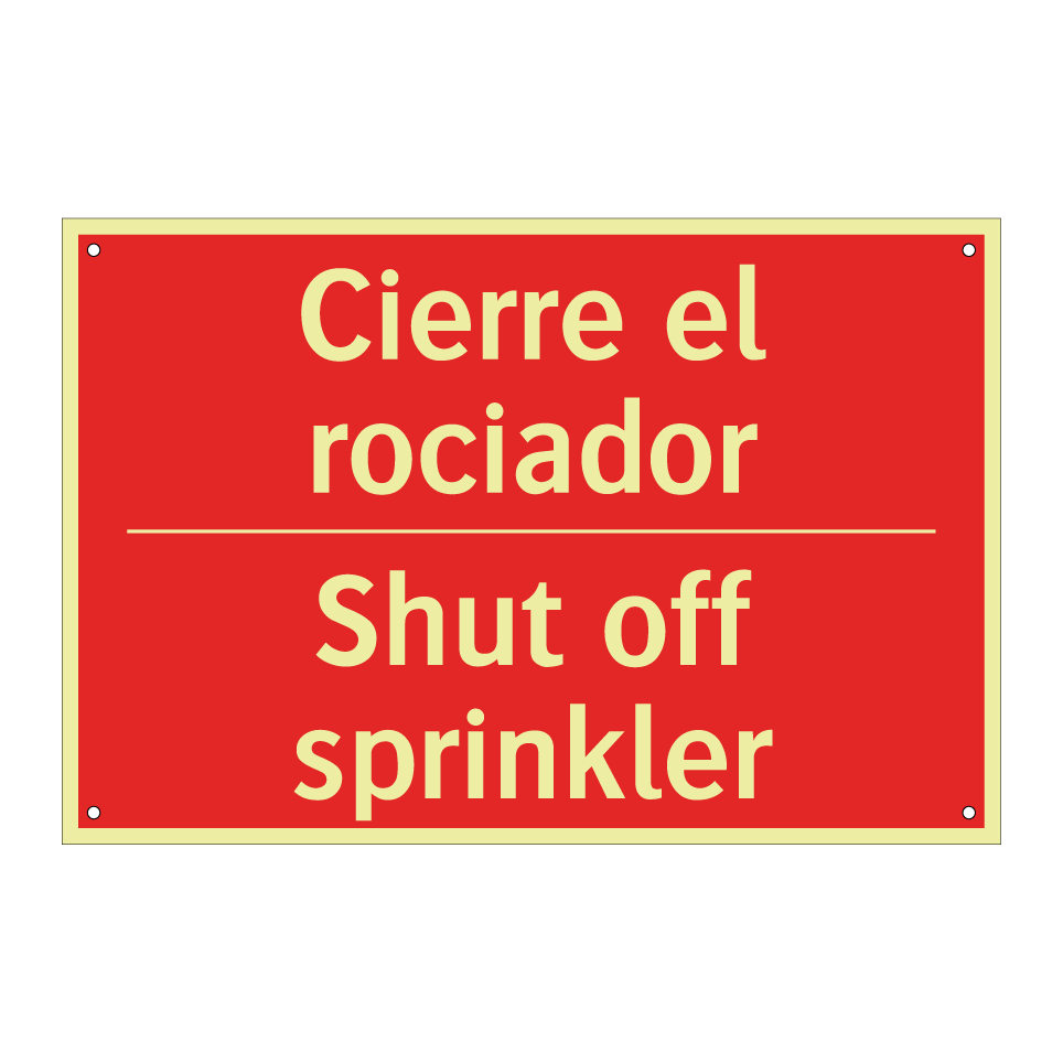 Cierre el rociador - Shut off sprinkler