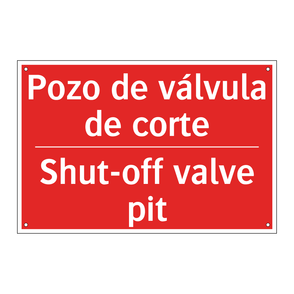 Pozo de válvula de corte - Shut-off valve pit