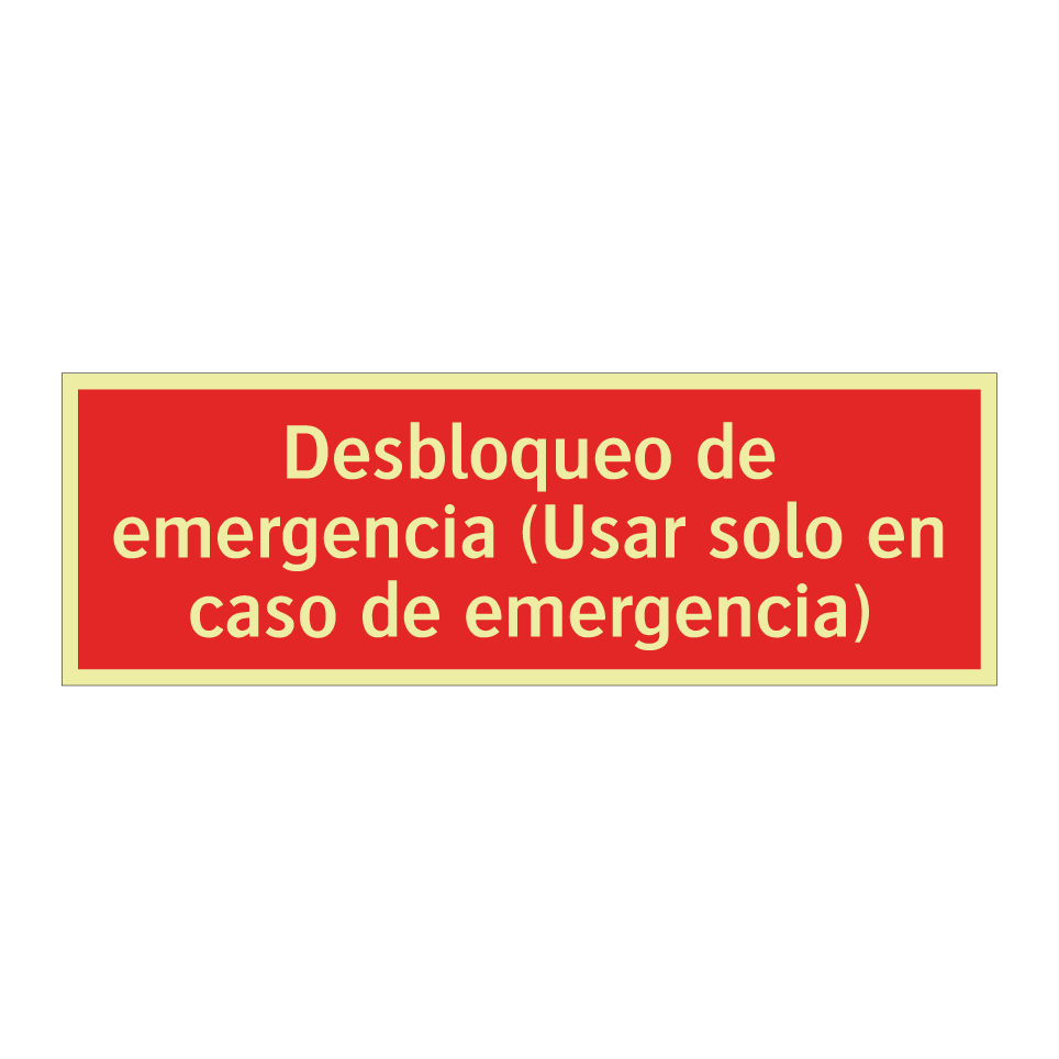 Desbloqueo de emergencia (Usar solo en caso de emergencia)