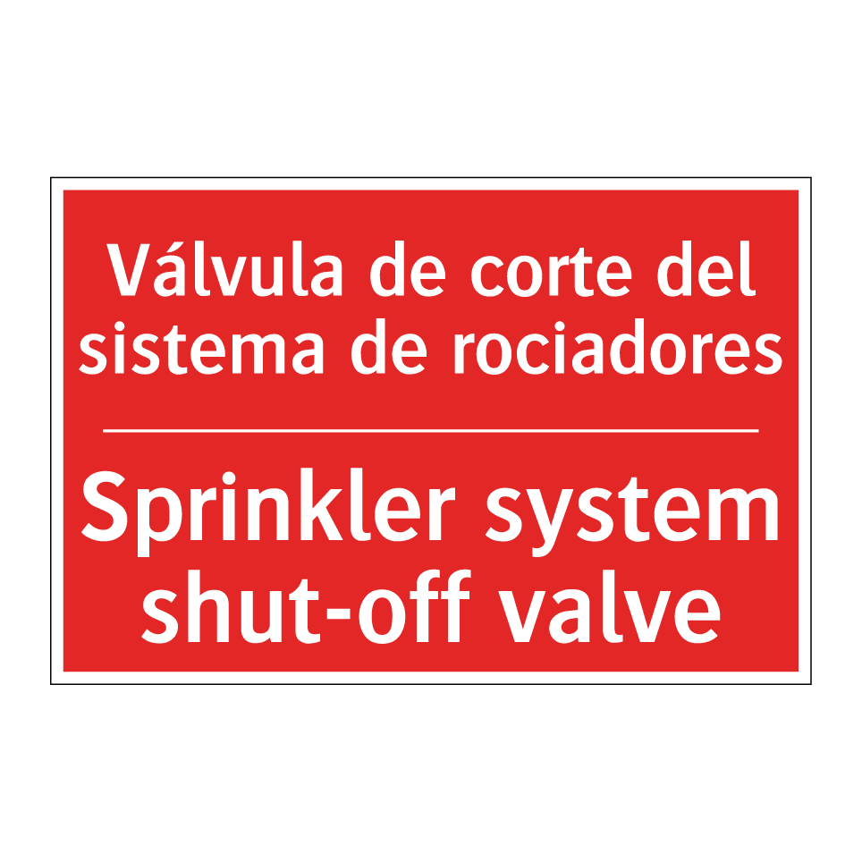 Válvula de corte del sistema /.../ - Sprinkler system shut-off /.../