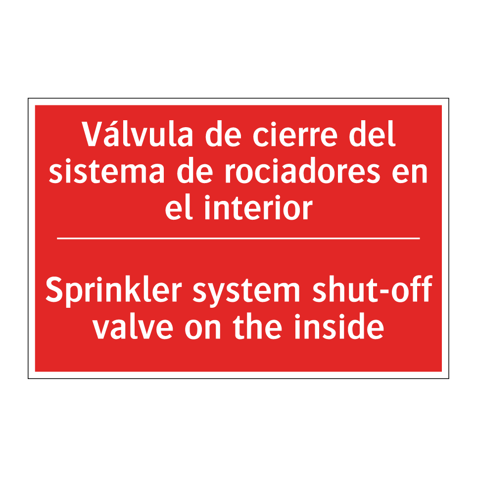 Válvula de cierre del sistema /.../ - Sprinkler system shut-off /.../