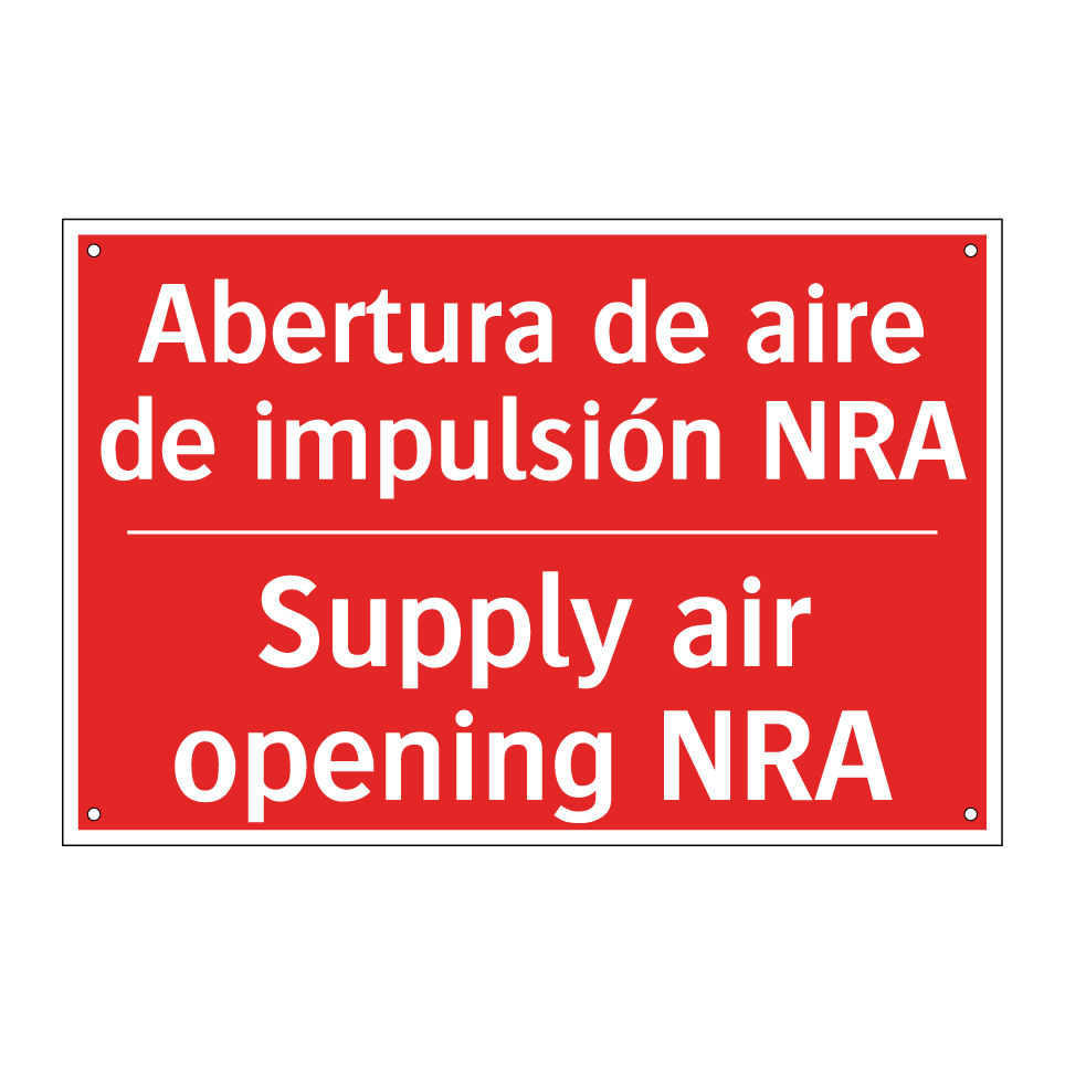 Abertura de aire de impulsión /.../ - Supply air opening NRA