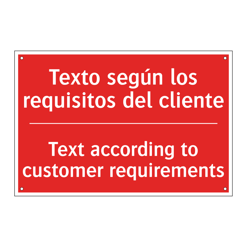 Texto según los requisitos /.../ - Text according to customer /.../
