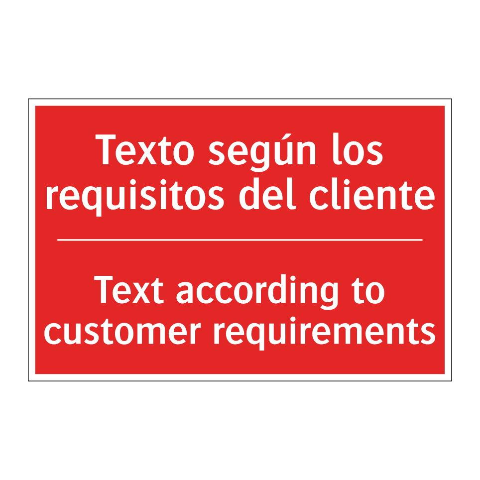 Texto según los requisitos /.../ - Text according to customer /.../