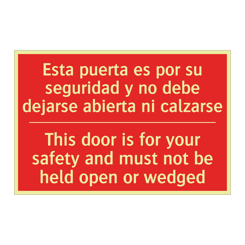 Esta puerta es por su /.../ - This door is for your safety /.../
