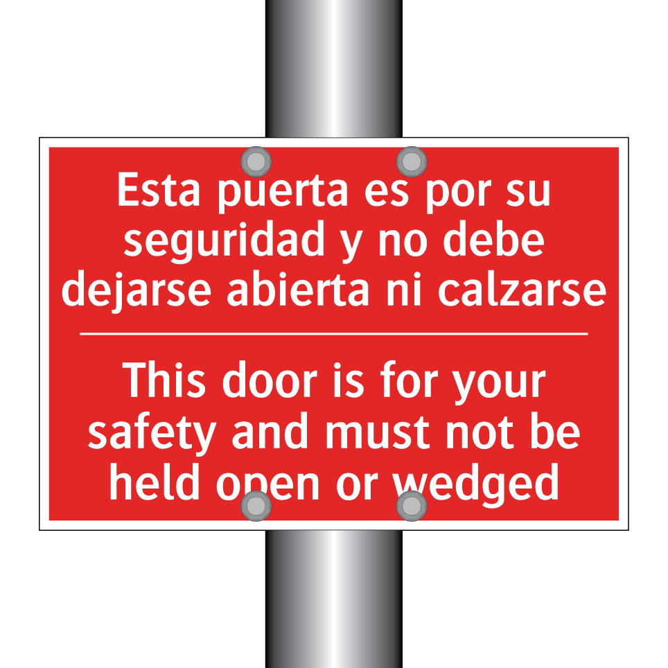 Esta puerta es por su /.../ - This door is for your safety /.../