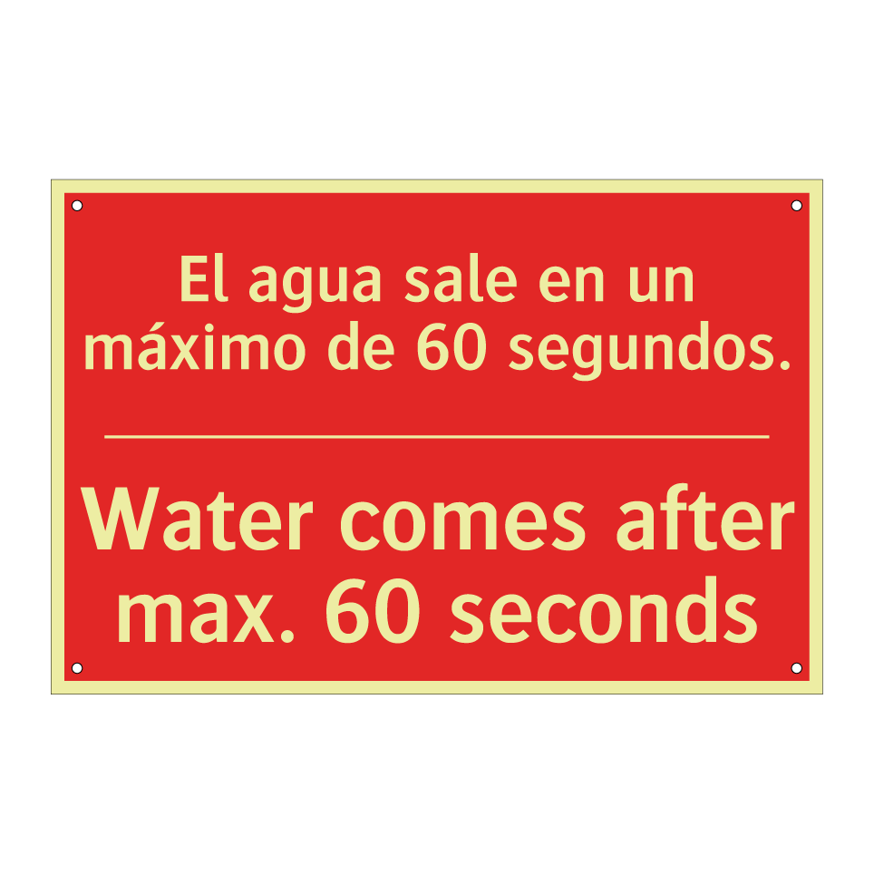 El agua sale en un máximo de /.../ - Water comes after max. 60 /.../
